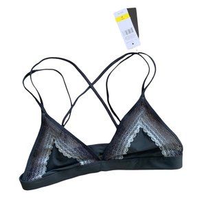 NWT Josie Natori Pewter Grey Lace Strappy Bralette